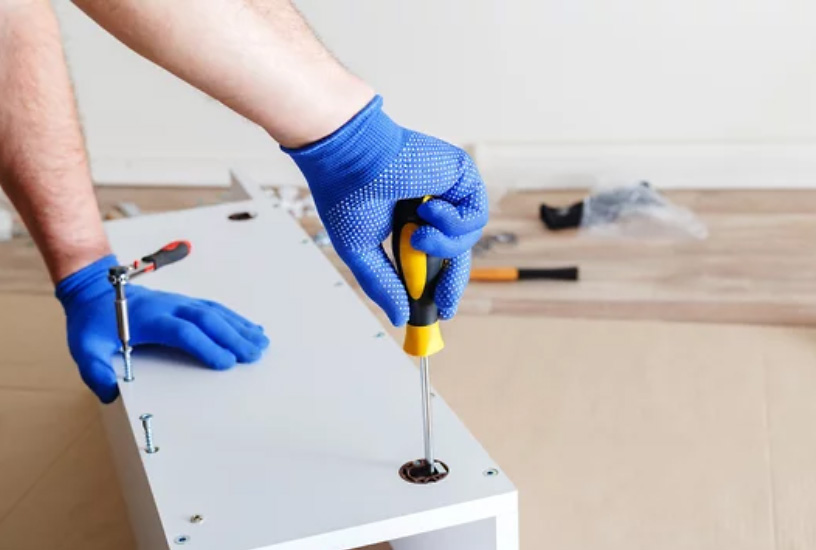 Furniture assembly and sanitary ware installation